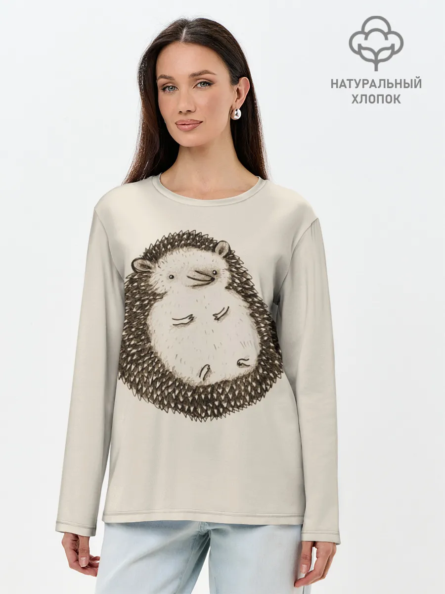 Лонгслив женский. Хлопок / Пузико Ежика