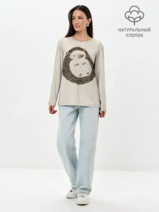 Лонгслив женский. Хлопок / Пузико Ежика