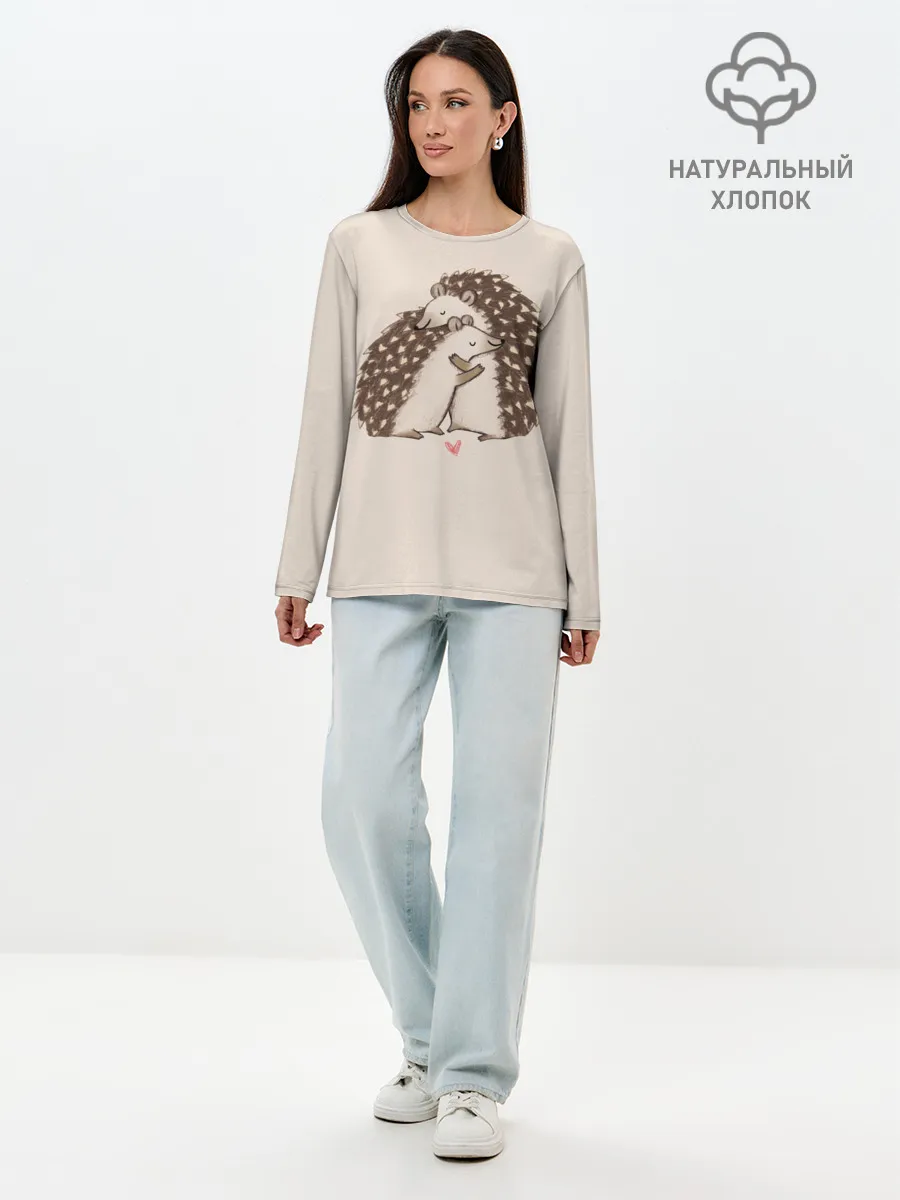 Лонгслив женский. Хлопок / Любовь Ежиков