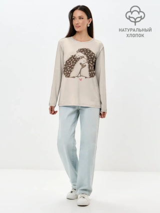 Лонгслив женский. Хлопок / Любовь Ежиков