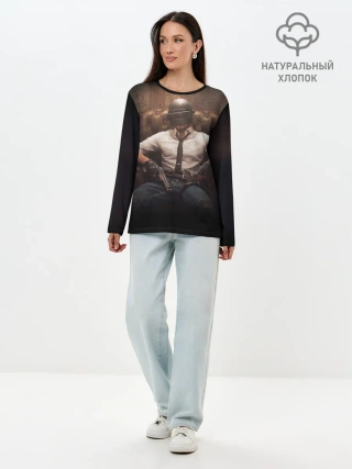 Лонгслив женский. Хлопок / PUBG | ПАБГ