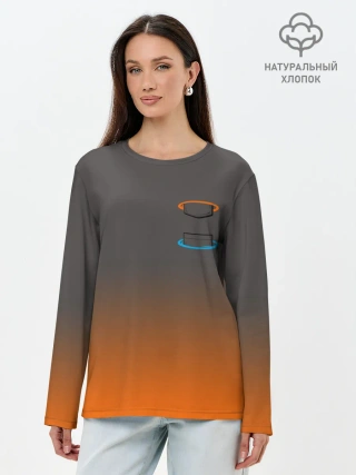 Лонгслив женский. Хлопок / Карман в Портале