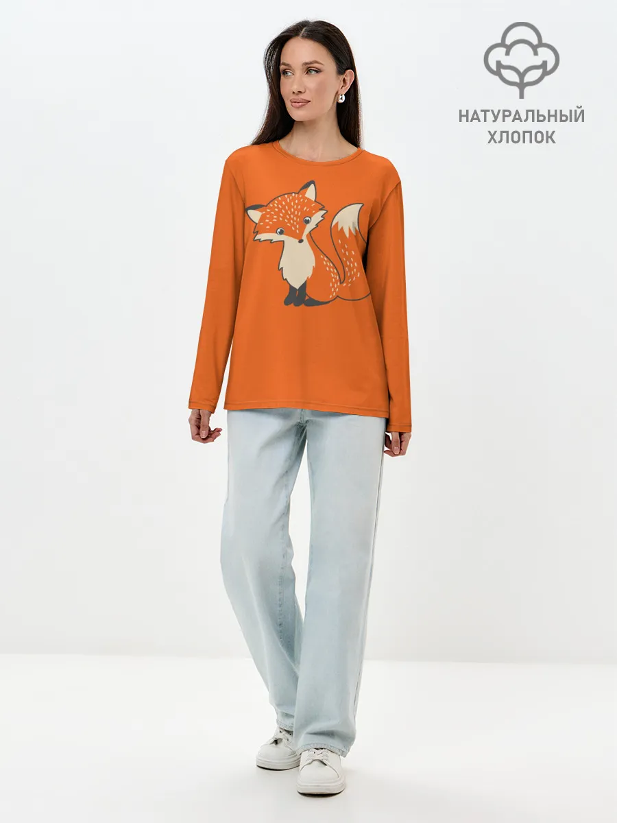 Лонгслив женский. Хлопок / Лисичка
