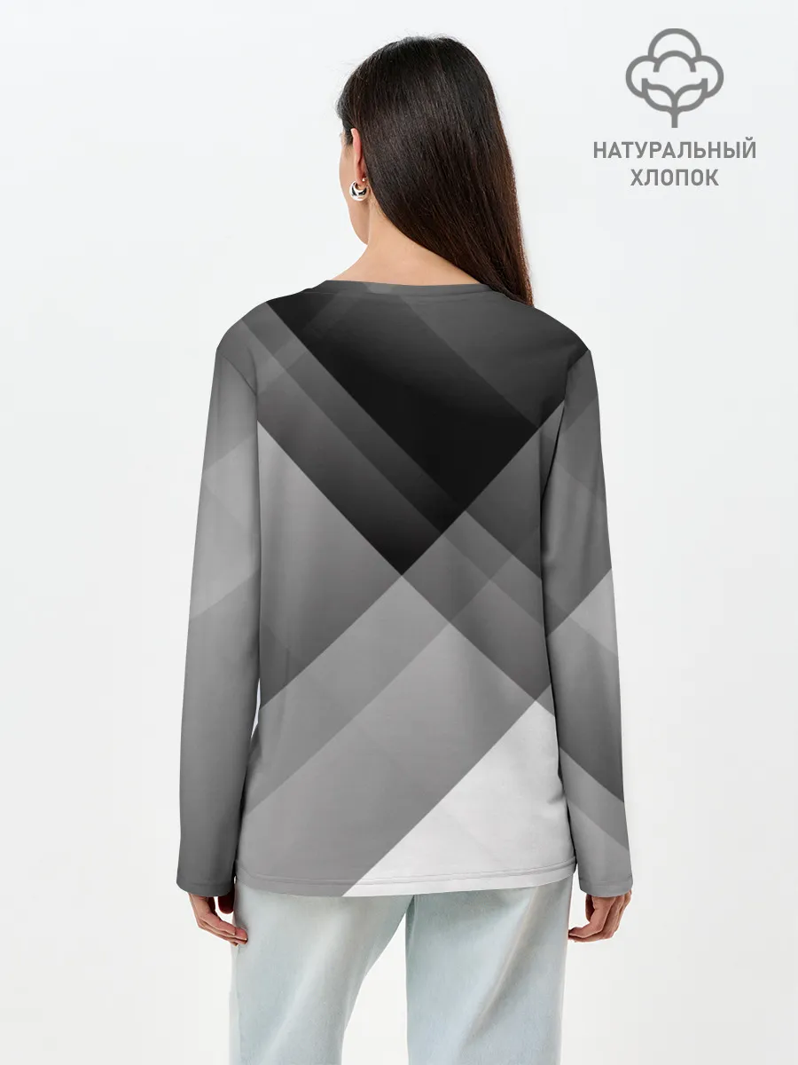 Лонгслив женский. Хлопок / Геометрия