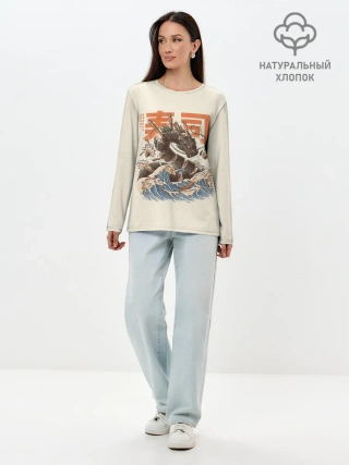 Лонгслив женский. Хлопок / Great Sushi Dragon