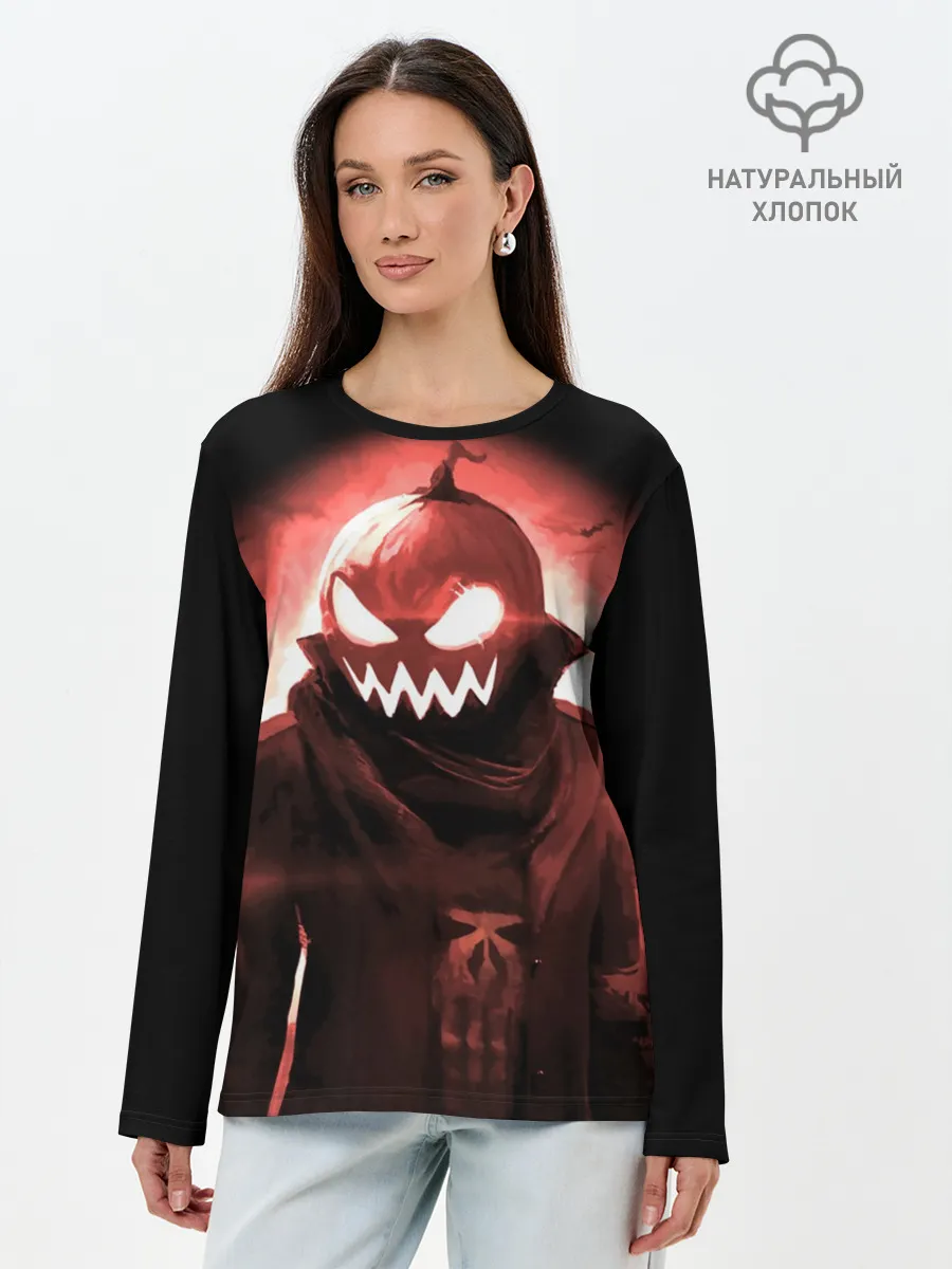 Лонгслив женский. Хлопок / Тыква