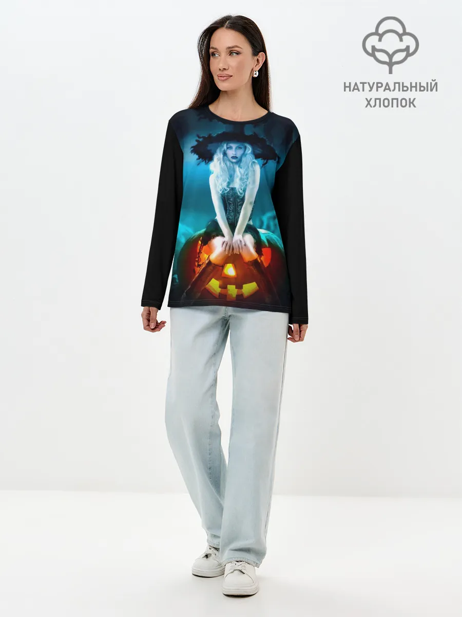 Лонгслив женский. Хлопок / Ведьма