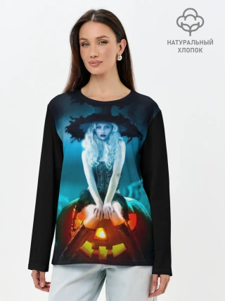 Лонгслив женский. Хлопок / Ведьма