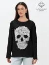 Лонгслив женский. Хлопок / Sketchy Cat Skull