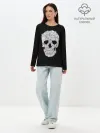 Лонгслив женский. Хлопок / Sketchy Cat Skull