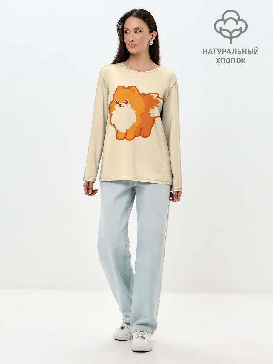 Лонгслив женский. Хлопок / Шпиц