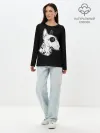 Лонгслив женский. Хлопок / Бультерьер