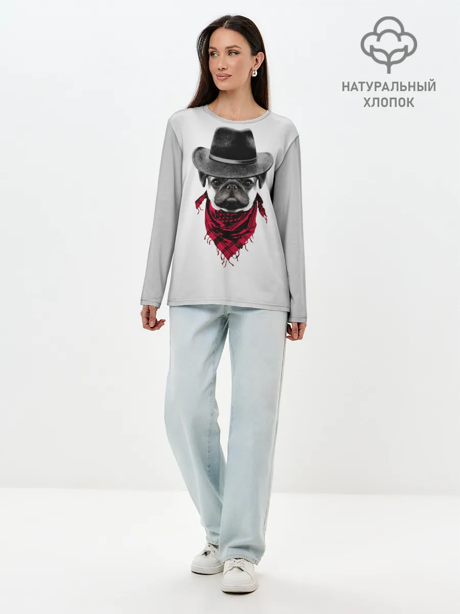Лонгслив женский. Хлопок / Мопс