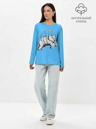Лонгслив женский. Хлопок / Бумажный Слон