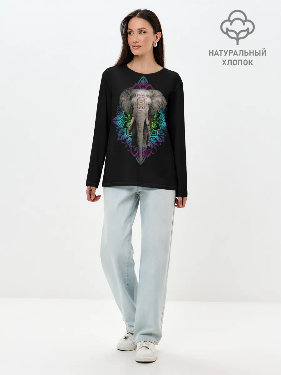 Лонгслив женский. Хлопок / Индийский Слон