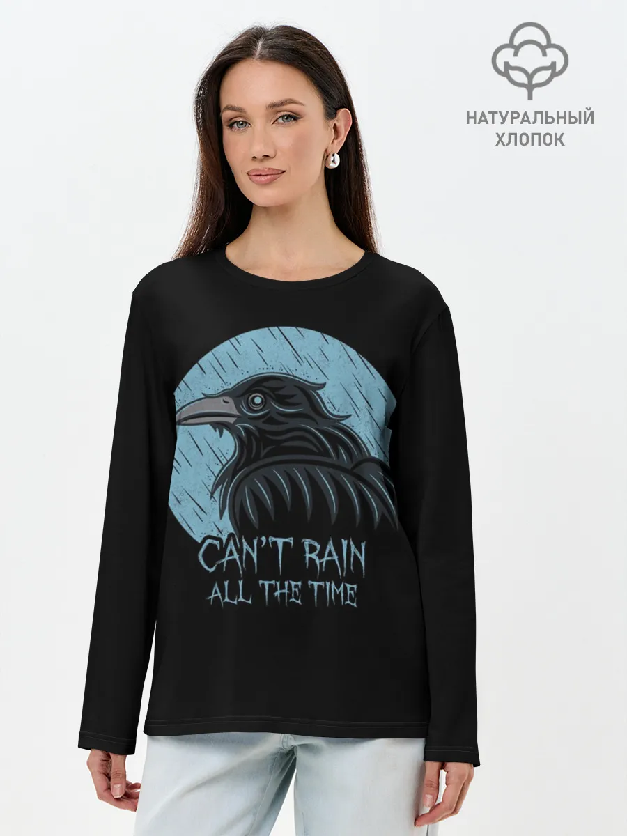 Лонгслив женский. Хлопок / Ворон