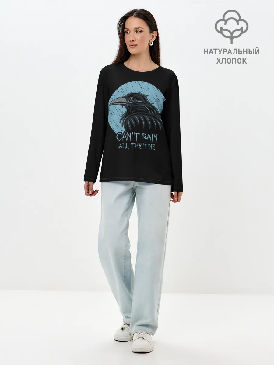 Лонгслив женский. Хлопок / Ворон