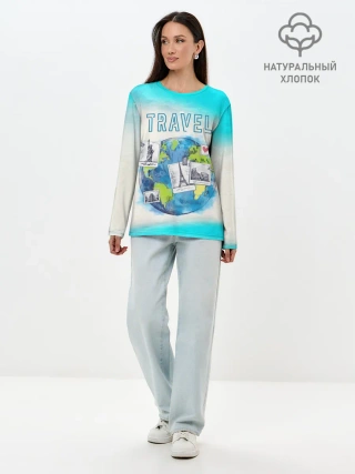 Лонгслив женский. Хлопок / Путешествуй!