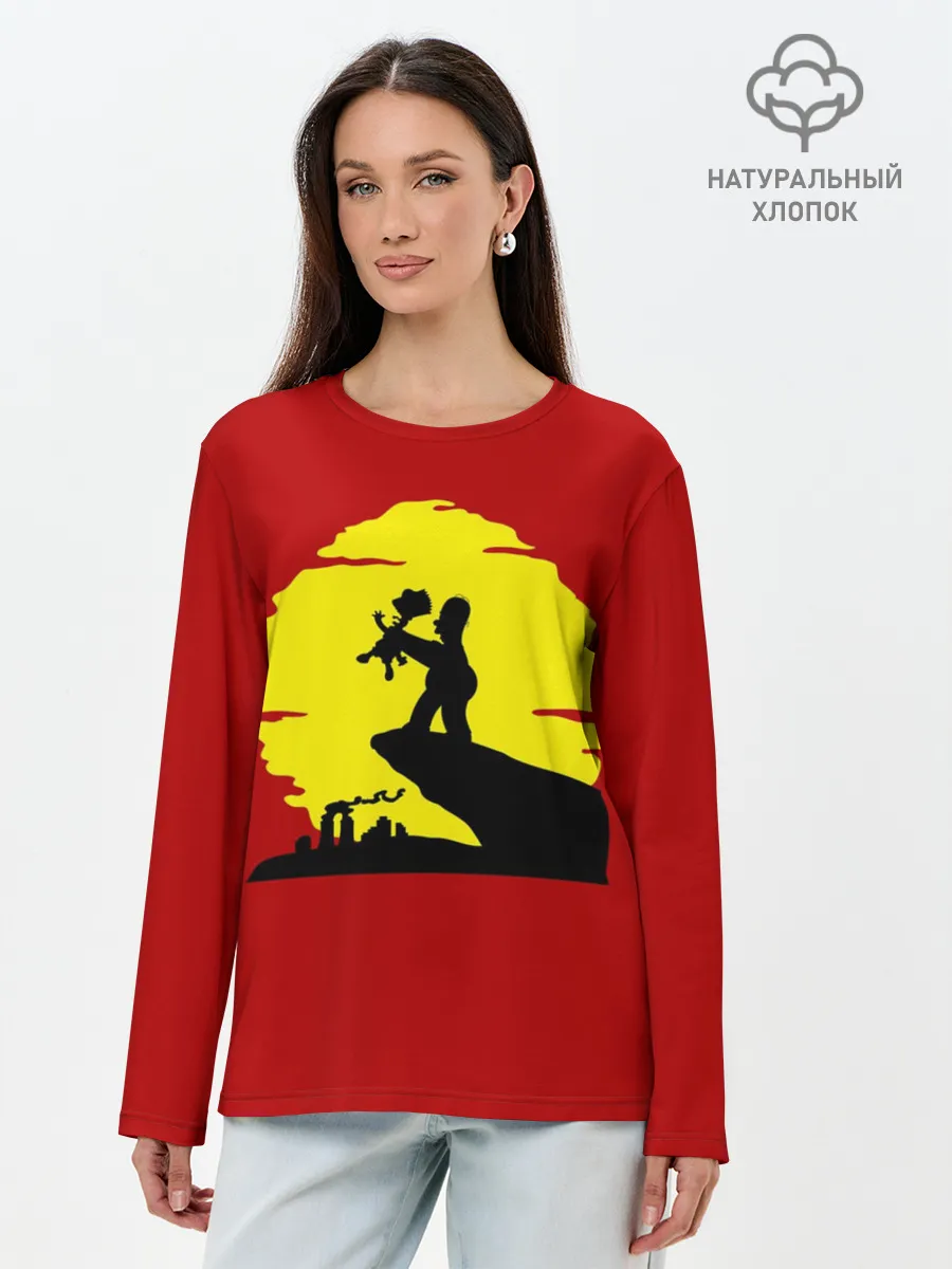 Лонгслив женский. Хлопок / Гомер и Барт