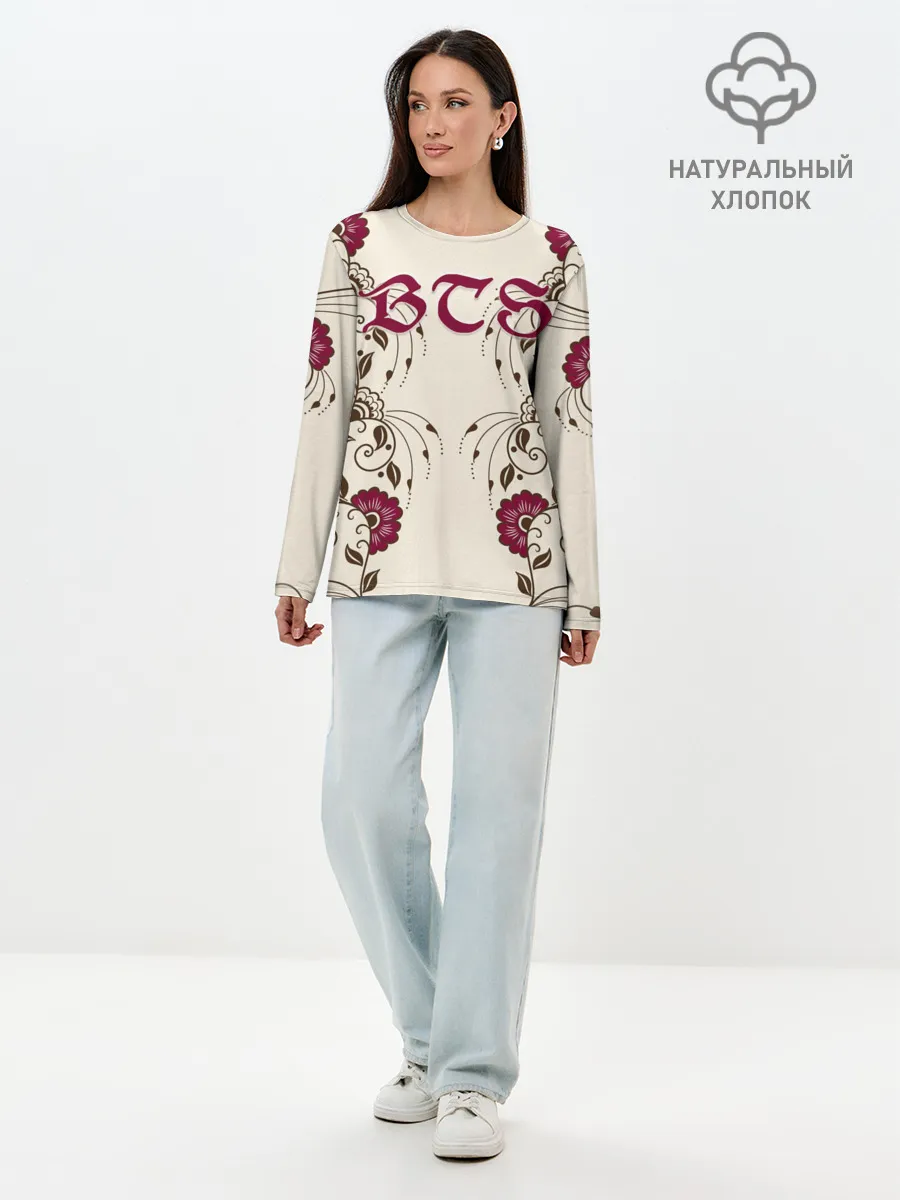 Лонгслив женский. Хлопок / BTS
