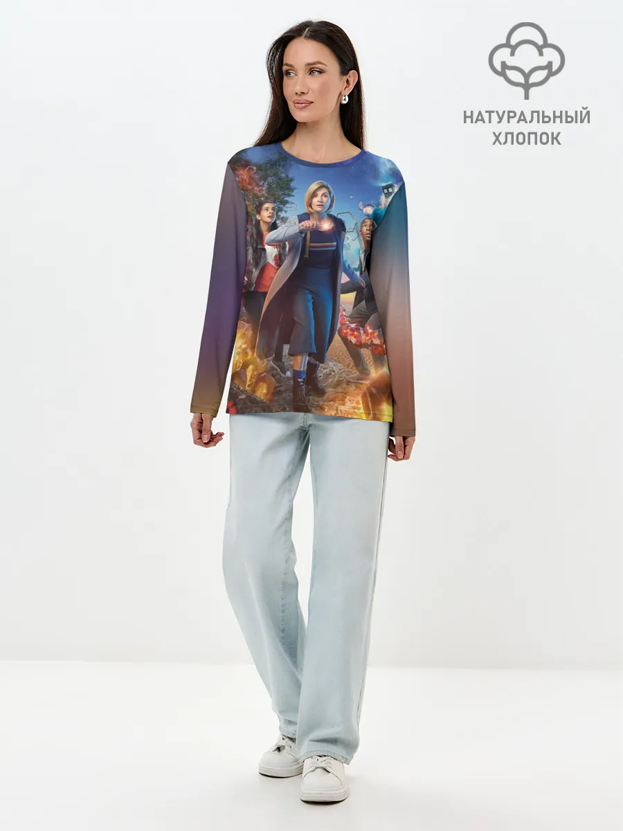 Лонгслив женский. Хлопок / Doctor who