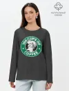 Лонгслив женский. Хлопок / 100 cups of coffee
