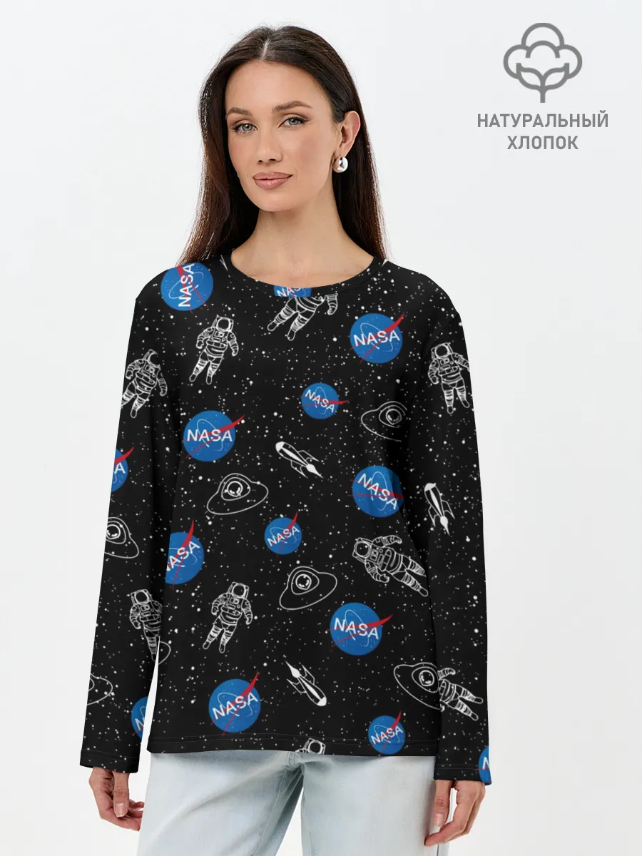 Лонгслив женский. Хлопок / NASA