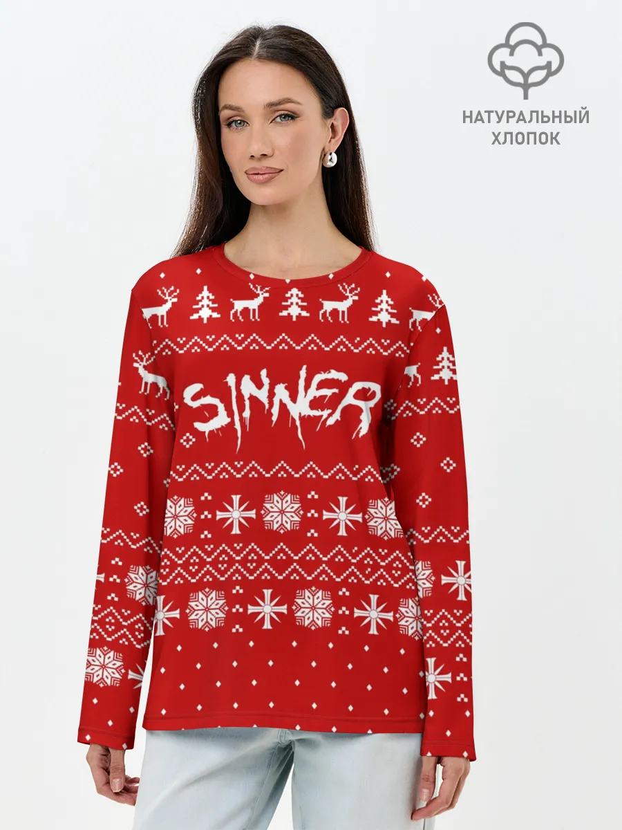 Лонгслив женский. Хлопок / FAR CRY 5 ГРЕШНИК НОВОГОДНИЙ