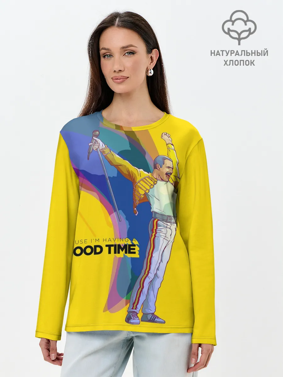 Лонгслив женский. Хлопок / Фредди Меркьюри