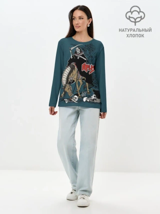 Лонгслив женский. Хлопок / Всадник тьмы