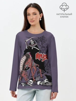 Лонгслив женский. Хлопок / Всадник