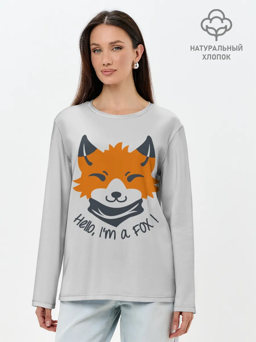 Лонгслив женский. Хлопок / Hello Fox