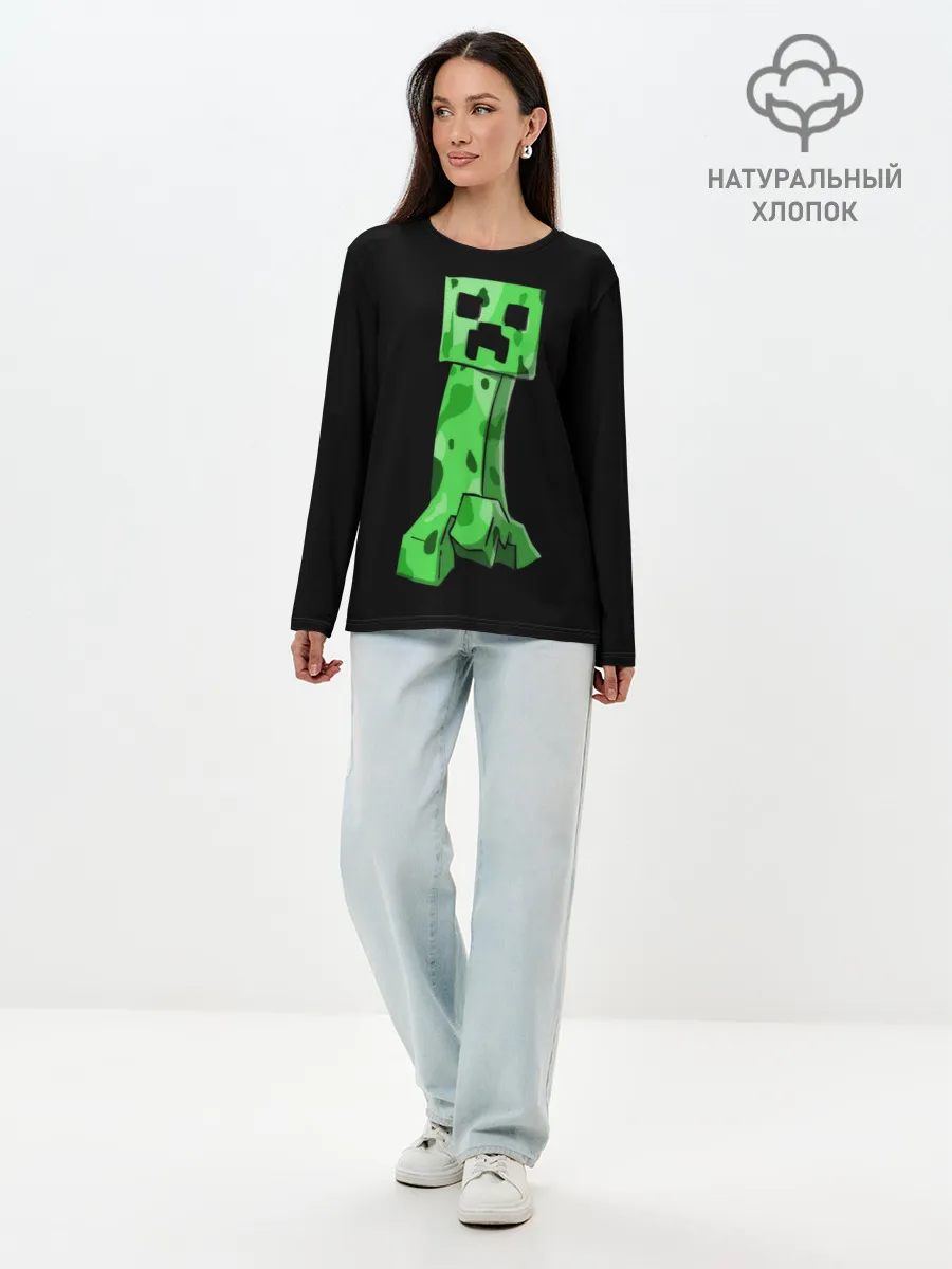 Лонгслив женский. Хлопок / Крипер