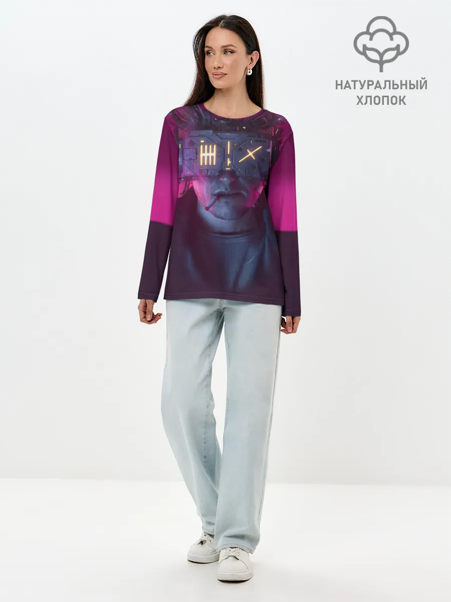 Лонгслив женский. Хлопок / Нейромант