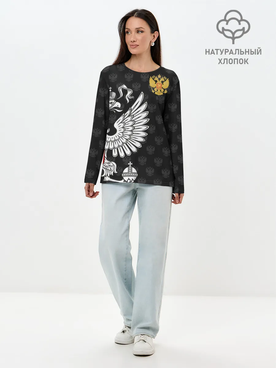 Лонгслив женский. Хлопок / Россия / Премиум Black