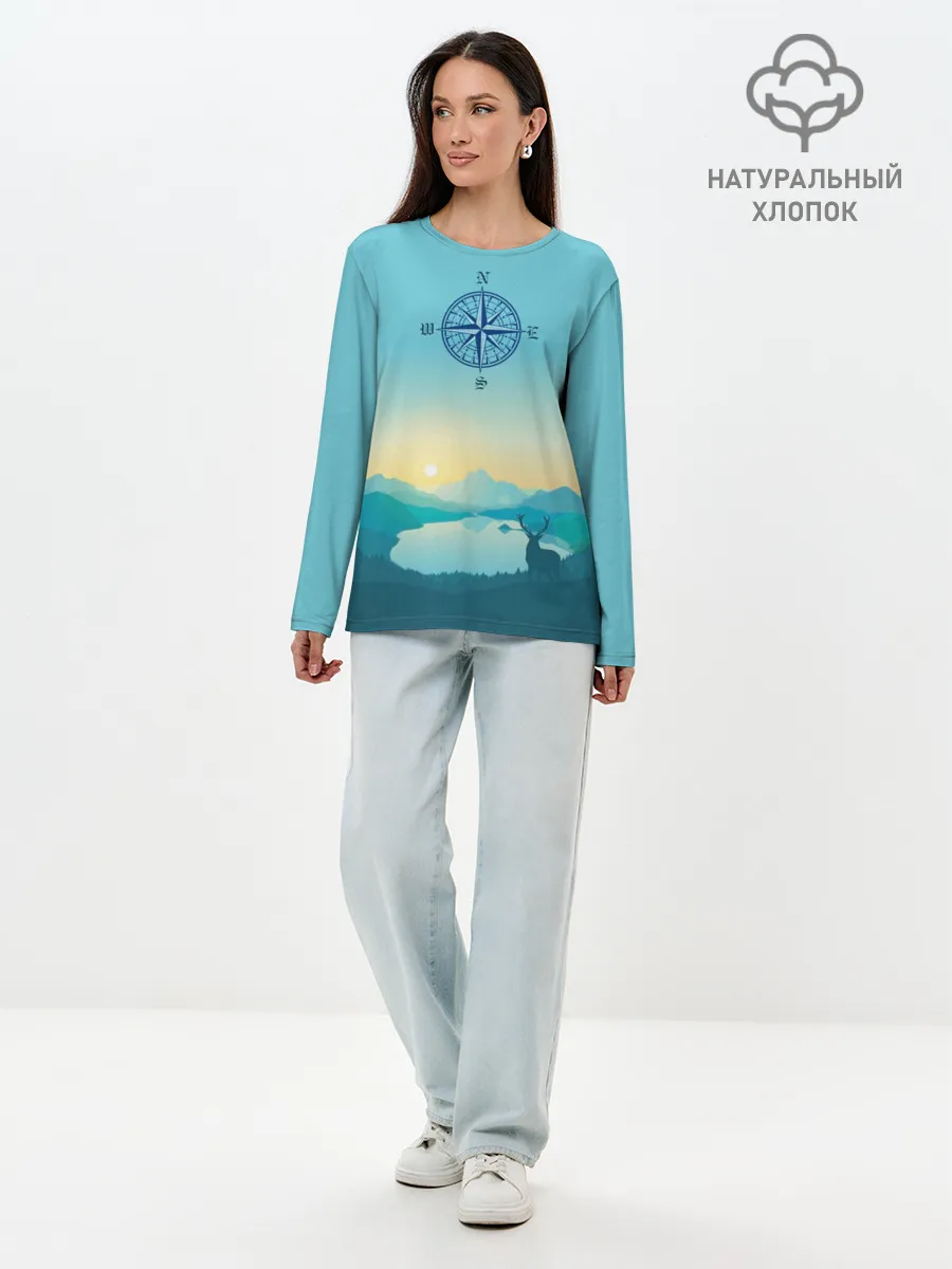 Лонгслив женский. Хлопок / туризм