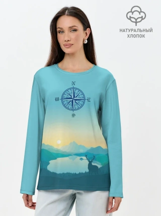 Лонгслив женский. Хлопок / туризм