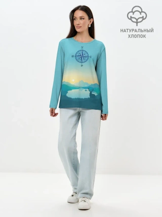 Лонгслив женский. Хлопок / туризм