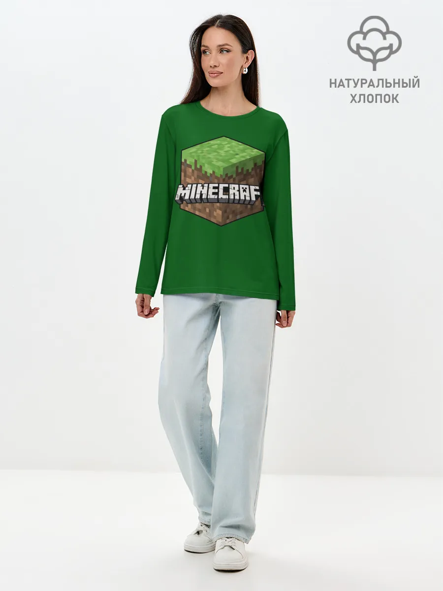 Лонгслив женский. Хлопок / Minecraft