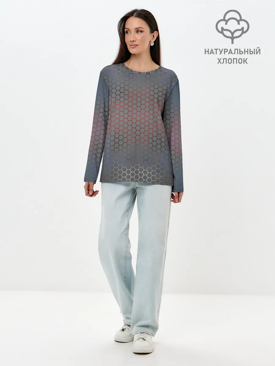 Лонгслив женский. Хлопок / Кевлар Color Big