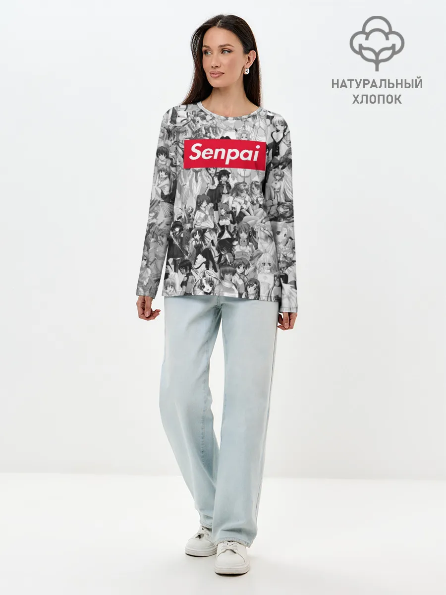Лонгслив женский. Хлопок / SENPAI