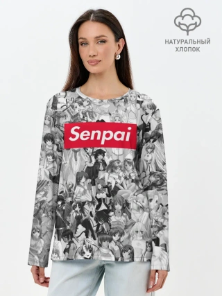 Лонгслив женский. Хлопок / SENPAI