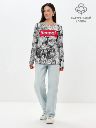 Лонгслив женский. Хлопок / SENPAI