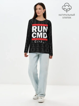 Лонгслив женский. Хлопок / RUN CMD
