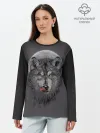 Лонгслив женский. Хлопок / Волк Облизывается