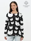 Лонгслив женский. Хлопок / Love Cats Pattern