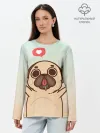 Лонгслив женский. Хлопок / Puglie Pug Like