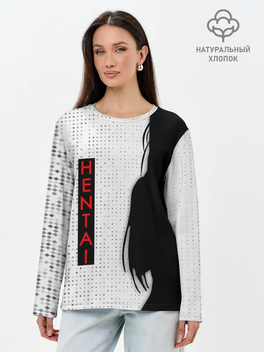 Лонгслив женский. Хлопок / HENTAI - женский силуэт