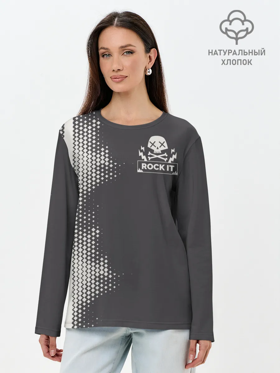 Лонгслив женский. Хлопок / I Love Rock