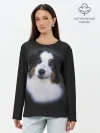 Лонгслив женский. Хлопок / Собака